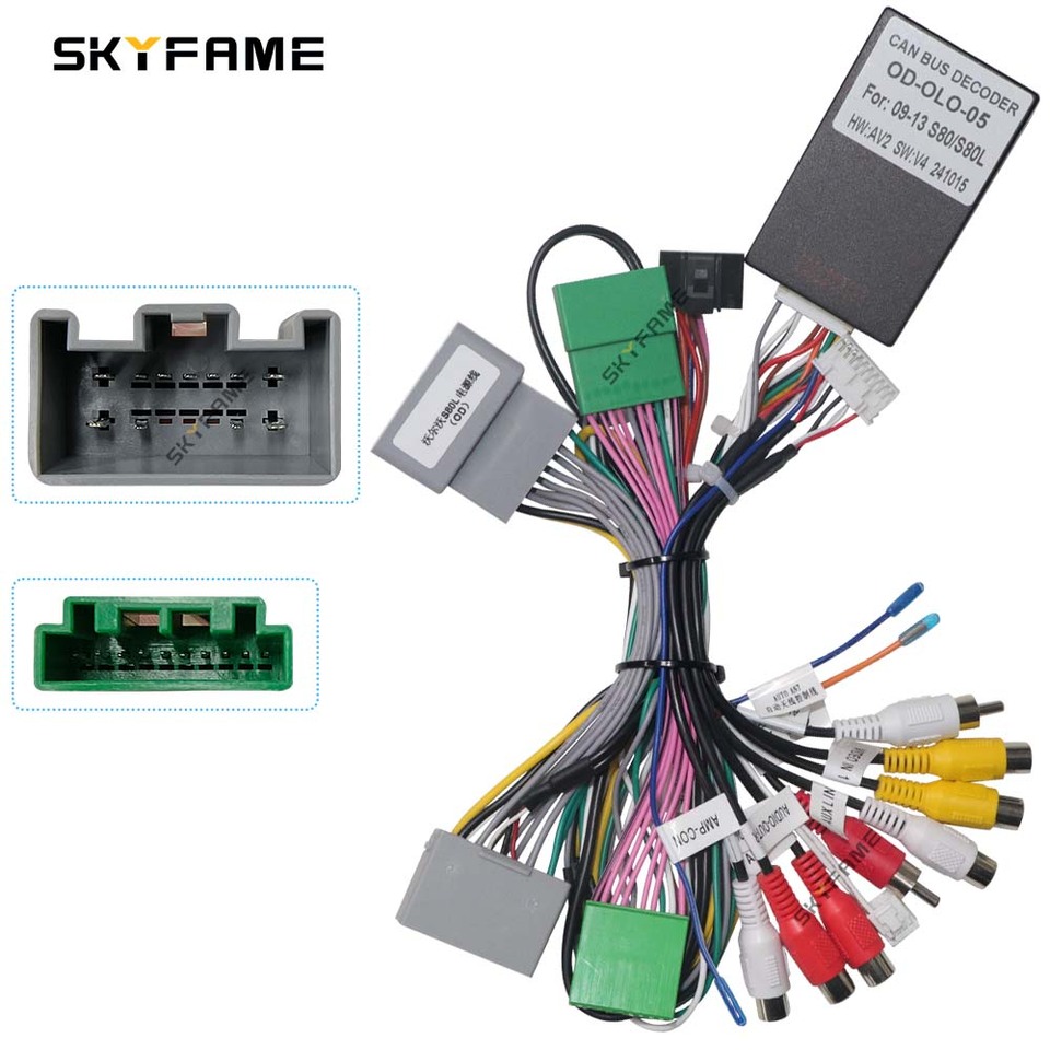 

SKYFAME 16-контактный автомобильный стерео жгут проводов силовой кабель с декодером коробки Canbus для Volvo S80