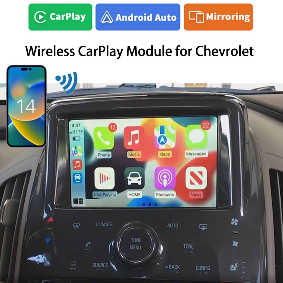 

Автомобильный мультимедийный видеоинтерфейс iCarPlay, беспроводной автомобильный модуль CarPlay Android для Chevrolet Volt 2009-2015, Silverado Tahoe