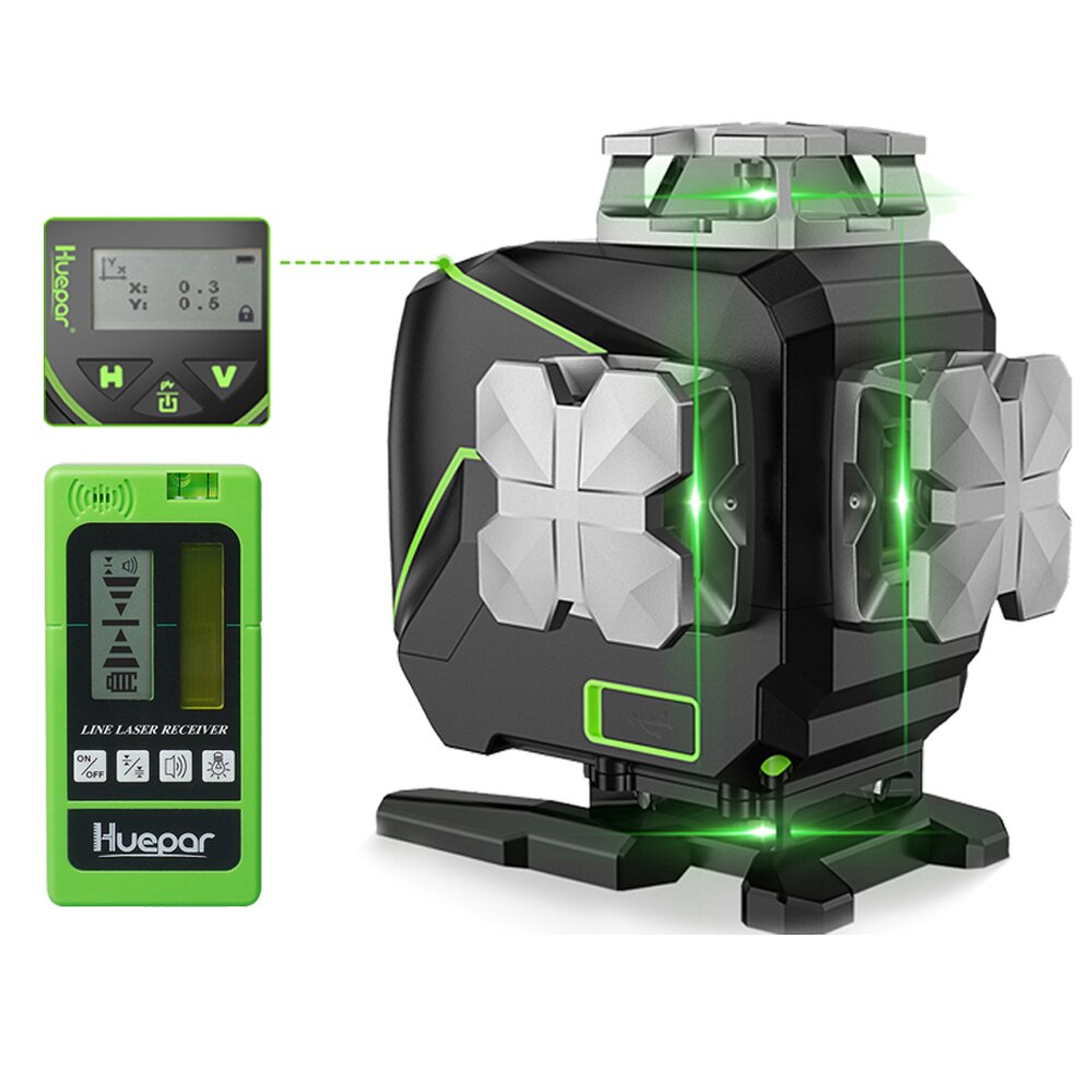 

Huepar S04CG-5RG 4D Зеленый Лазерный Уровень