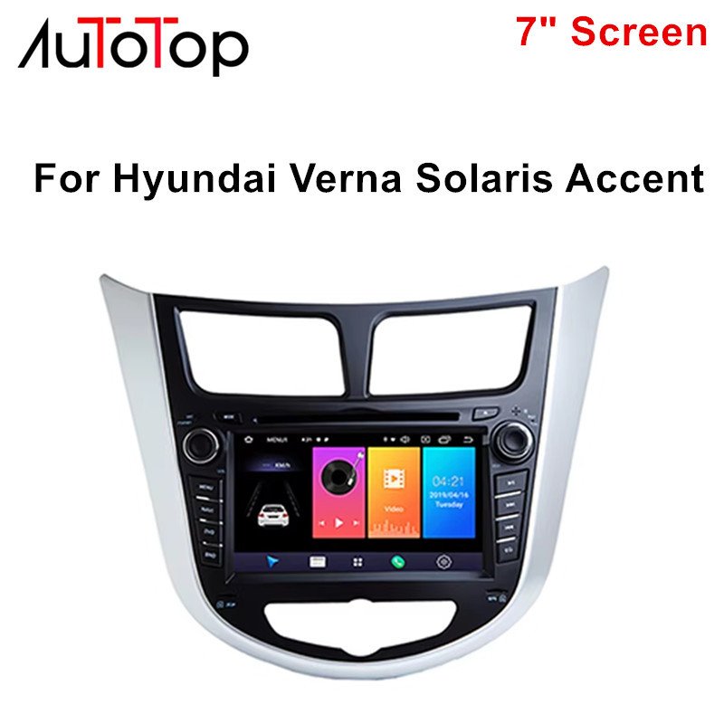

Автомобильный мультимедийный GPS Autotop 7 дюймов 2din для Hyundai Solaris Verna Accent 2010–2016 с DVD-слотом Mirrorlink, видеоголовное устройство