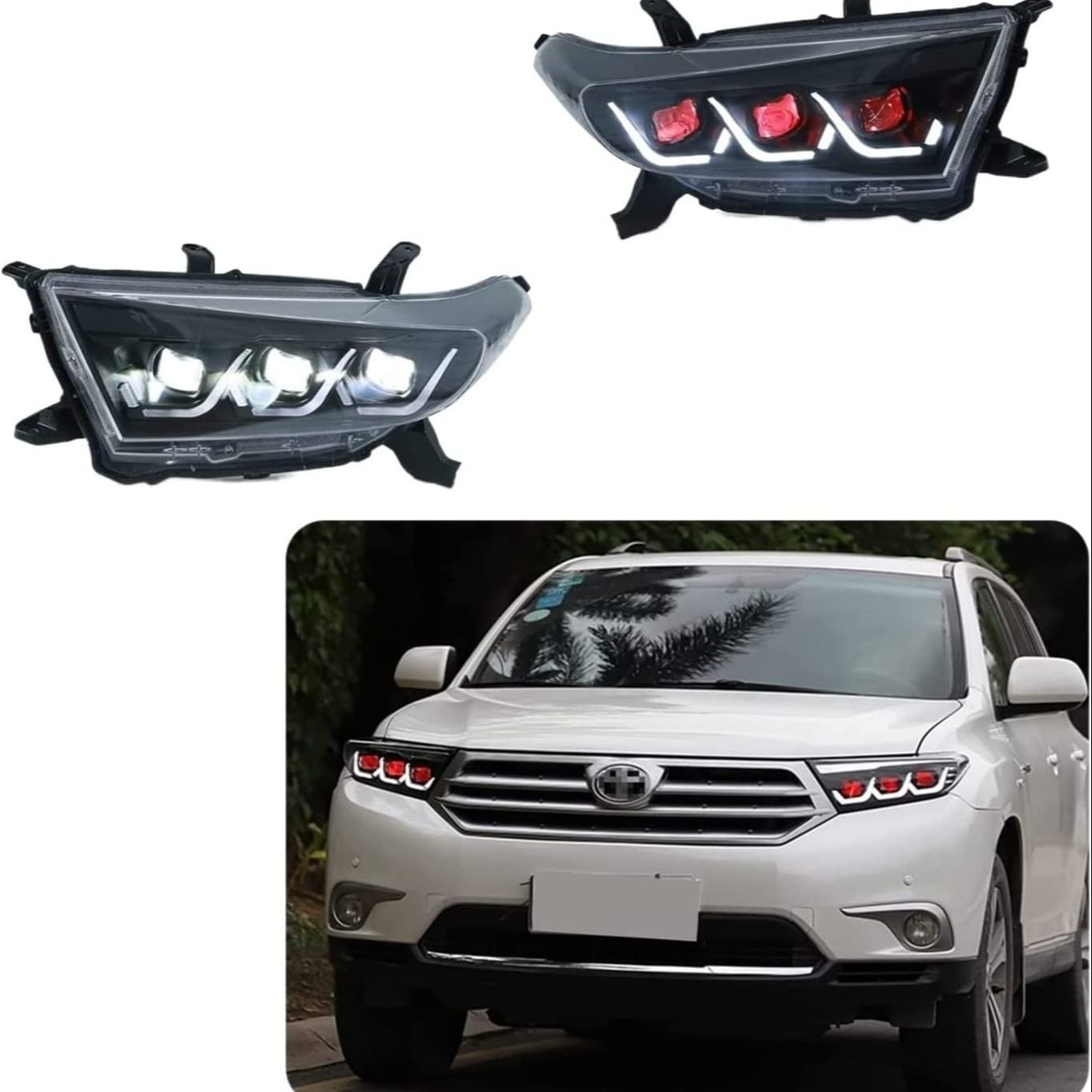 

Светодиодный фары для Toyota Highlander 2012 2013 2014 с запуском анимации, передняя фара указателя поворота в сборе