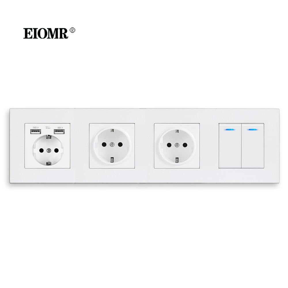 

EIOMR Белые настенные розетки с USB