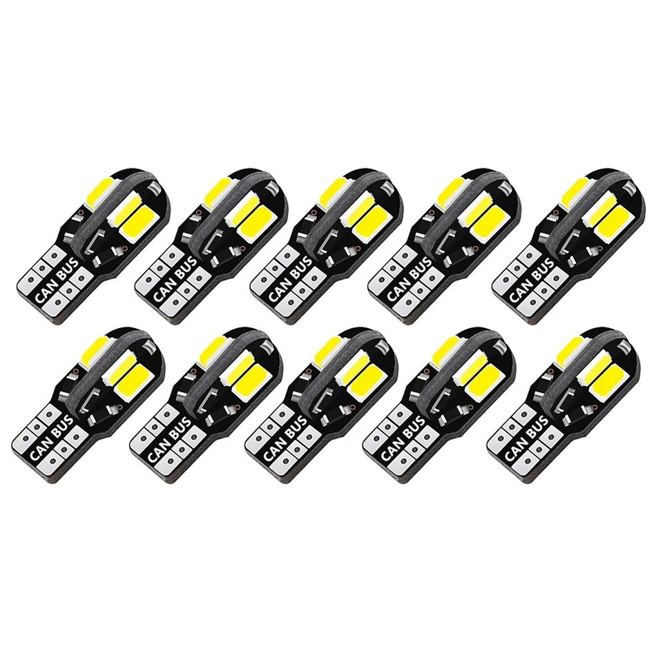 

10x W5W T10 LED CANBUS No Error 5W5 12V 5W 600Lm Супер яркий салон автомобиля Боковой фонарь 194 3030 SMD Автоматическая лампа Белый Янтарный Красный