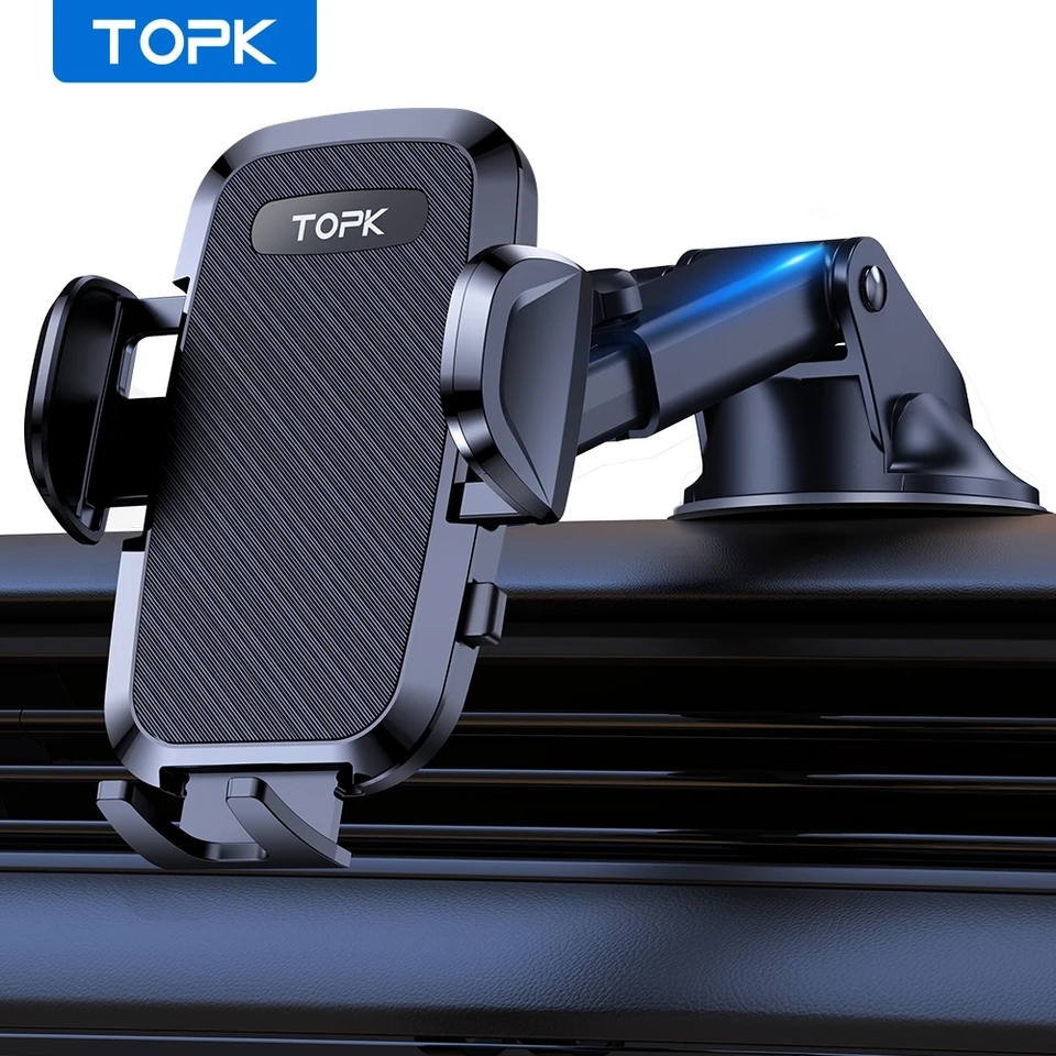 

Автомобильный держатель для телефона TOPK, регулируемая автомобильная подставка для телефона, суперстабильная для приборной панели/лобового стекла/воздушного отверстия для мобильных телефонов