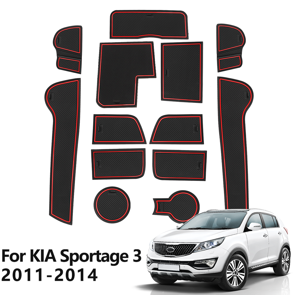 

Коврики для дверей автомобиля для KIA Sportage 3 2011 2012 2013 2014, автомобильный подстаканник, подушки, противоскользящие подушечки для автомобильных ворот, подставки