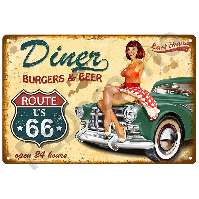 

Металлическая табличка Route 66