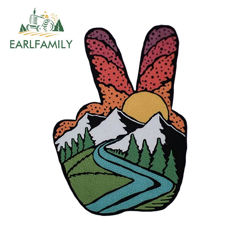 

EARLFAMILY 13 см X 9,2 см знак мира, автомобильные наклейки, квадроцикл, индивидуальная наклейка, Солнцезащитная Водонепроницаемая графика с окошком, автомобильные аксессуары