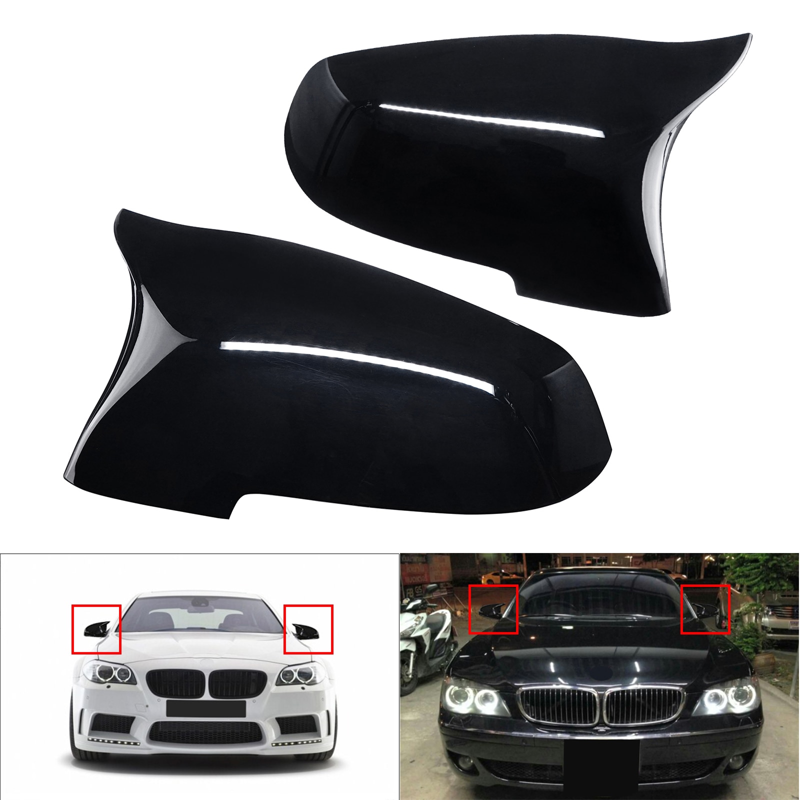 

Для BMW 5 серии F10 F11 F18 LCI крышки боковых зеркал глянцевый черный 2014-2016