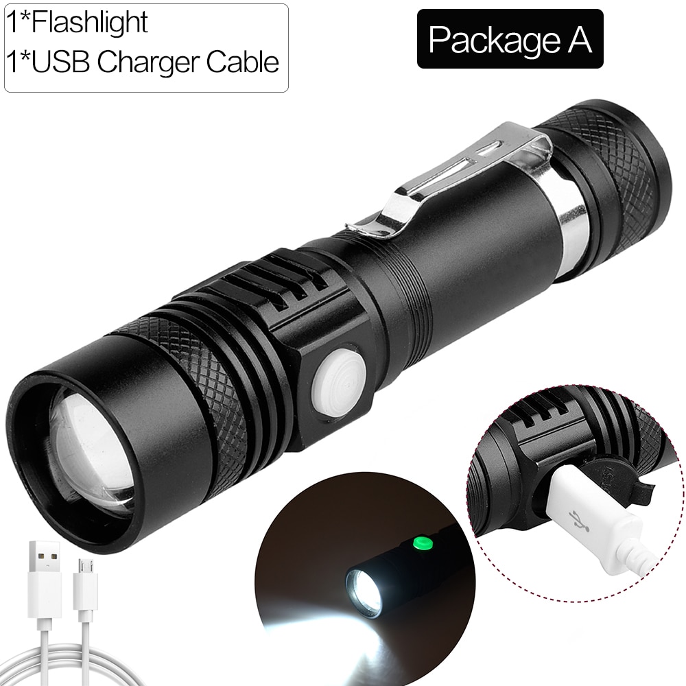 

Тактический светодиодный фонарь XHP70 USB
