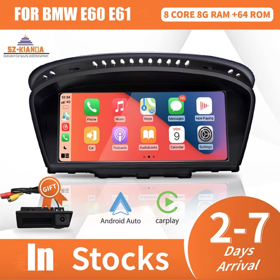 

Беспроводная автомобильная мультимедиа Apple CarPlay Android 14, для BMW 5 3 серии E60 E61 E62 E63 E90 E91 E92 E93 CCC CIC Радио GPS 4G