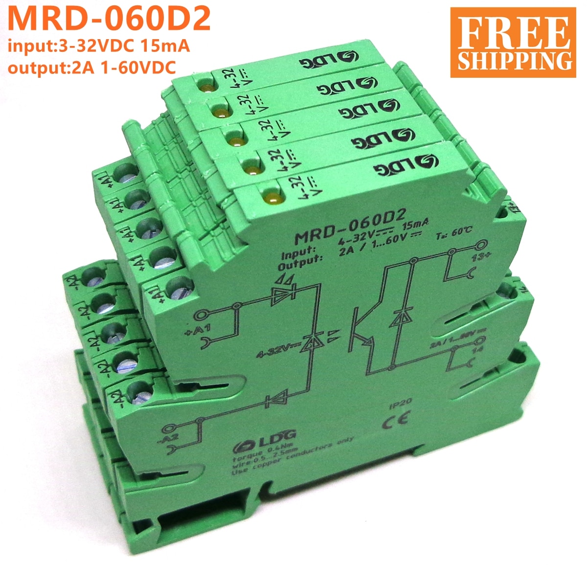 

5 шт. MRA-23D2 Mini 6,2 мм, 2 А Вход: 3-32 В постоянного тока, релейный модуль