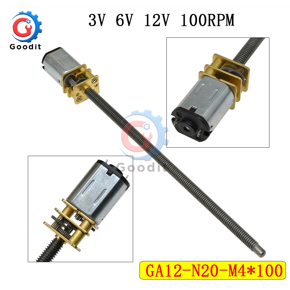 

DC мотор-редуктор GA12-N20-M4*100 100 об/мин 3V/6V/12V