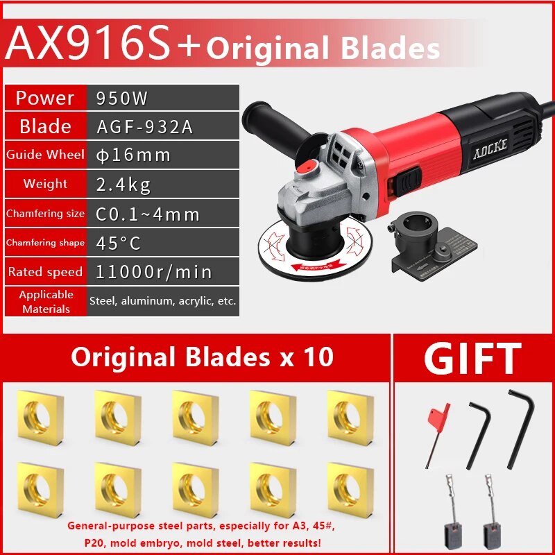 

AX940 45-дюймовая металлическая ручная машина для снятия фаски AX916 пластинчатая коническая машина высокое качество снятие фаски регулируемый размер