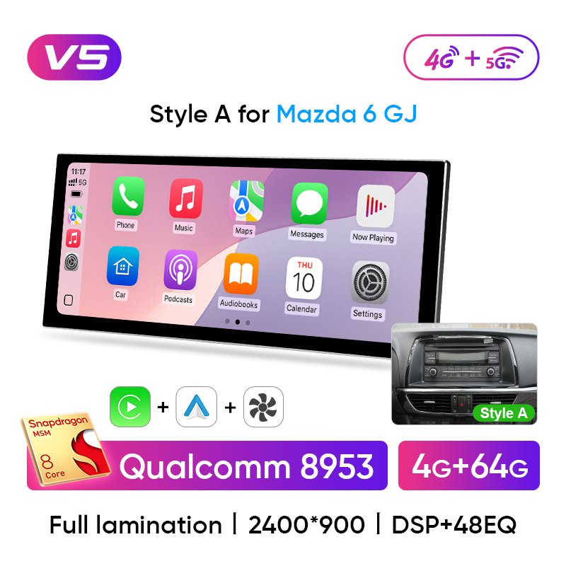 

Ainavi 2Din Android автомобильный мультимедийный видеоплеер для Mazda 6 GJ Atenza 2013-2015 12,3-дюймовый радиоприемник беспроводной Carplay Android Auto 4G