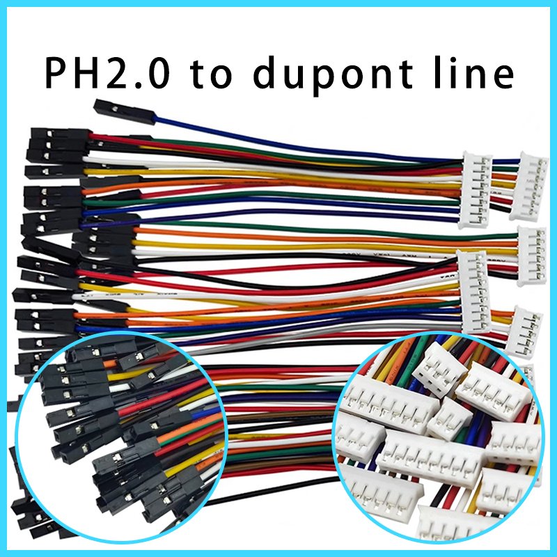 

5 шт. XH2.54/PH2.0/HY2.0/ZH1.5/MX1.25/SH1.0 для линейного кабеля Dupont 1P гнездо 2/3/4/5/6/P 20 см 26AWG 28AWG перемычка