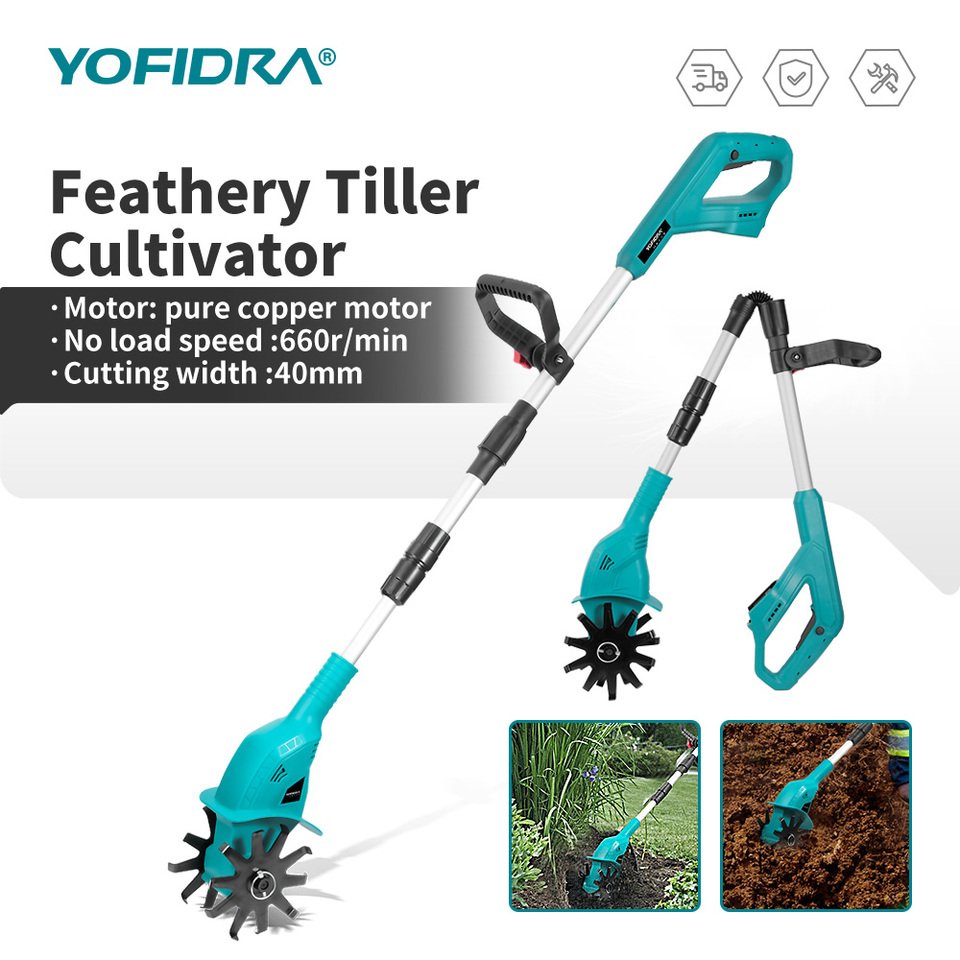 

YOFIDRA Ротационный культиватор для аккумулятора Makita 21В