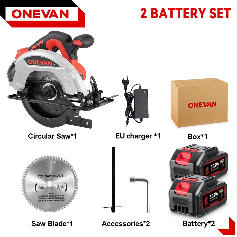 

Аккумуляторная циркулярная пила ONEVAN 4000 Вт 7 дюймов