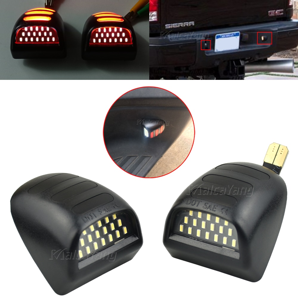 

2 шт., подсветка для номерного знака для Cadillac Escalade EXT Chevrolet Suburban Tahoe GMC Yukon XL 1500 2500 12V 24V Whtie