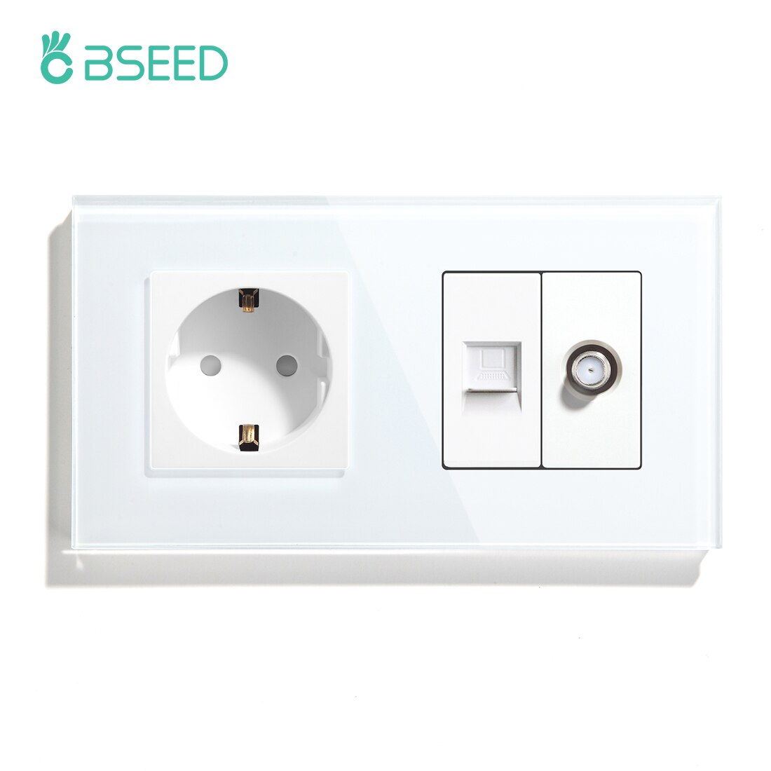 

BSEED настенная розетка с стеклянной панелью белая/черная/золотая