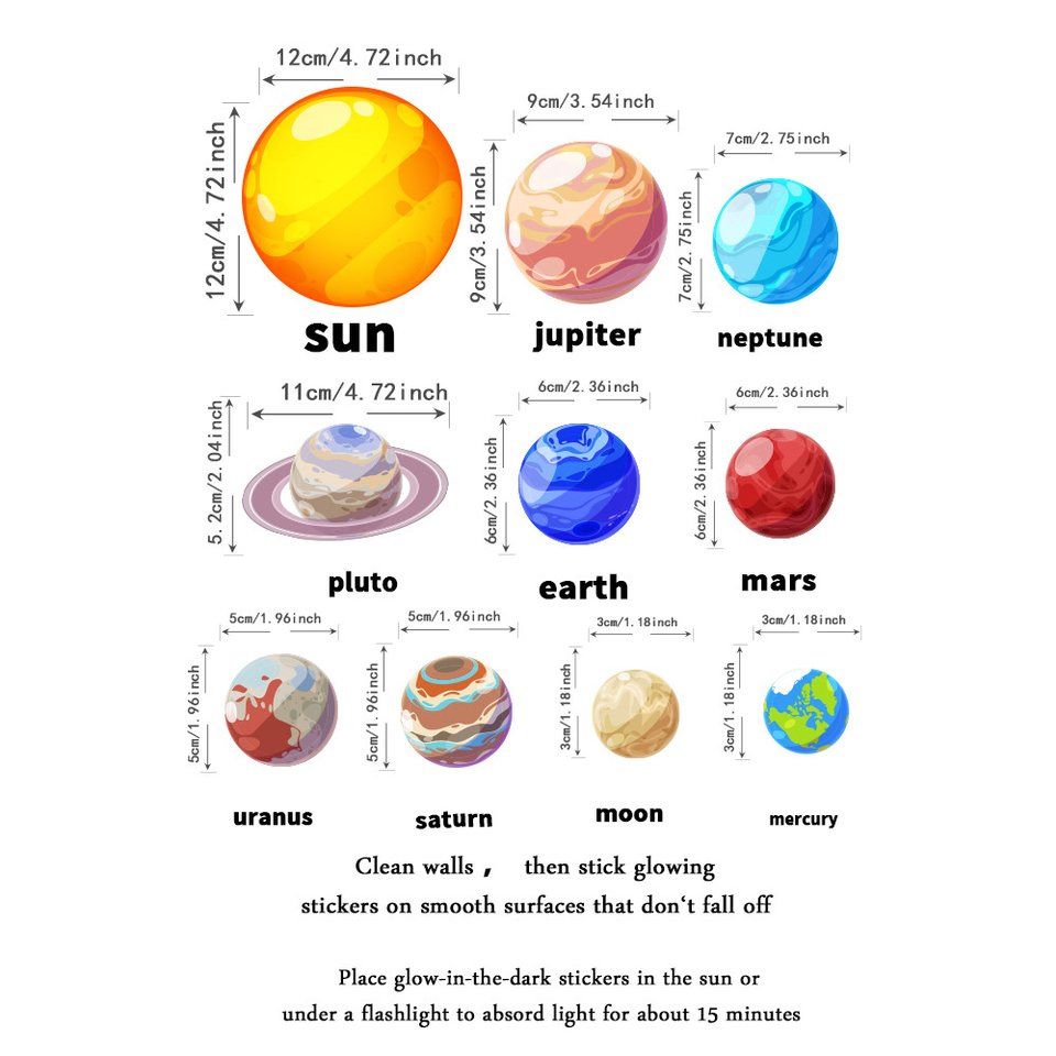 

Светящиеся наклейки на стену Луна Звезды ПВХ
