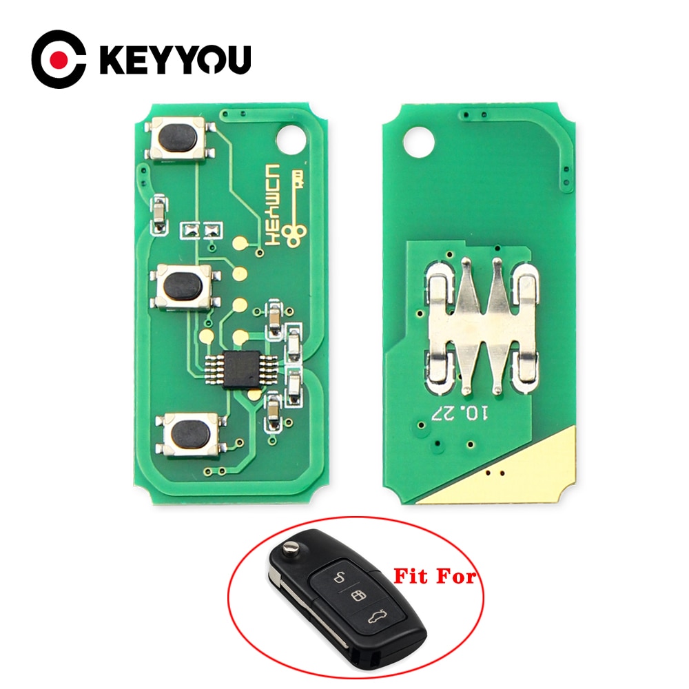 

Пульт дистанционного управления KEYYOU Flip Key, 3 кнопки, 433 МГц, с чипом для Ford Focus 2, 3, Mondeo, Fiesta