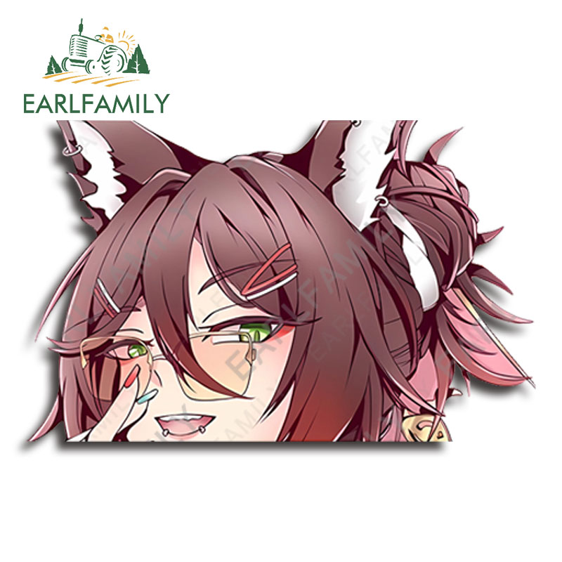 

EARLFAMILY 13 см для Tingyun Honkai автомобильные наклейки Татуированная крутая девушка индивидуальная наклейка фургон виниловые автомобильные аксессуары водонепроницаемые