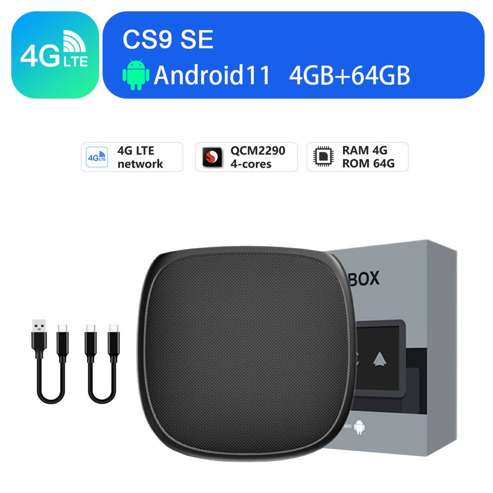 

Беспроводной CarPlay Ai Box Android11 Беспроводной Android Auto QCM 2290 4g LTE Встроенный GPS для Toyota Ford Benz Audi Volkswage Volvo