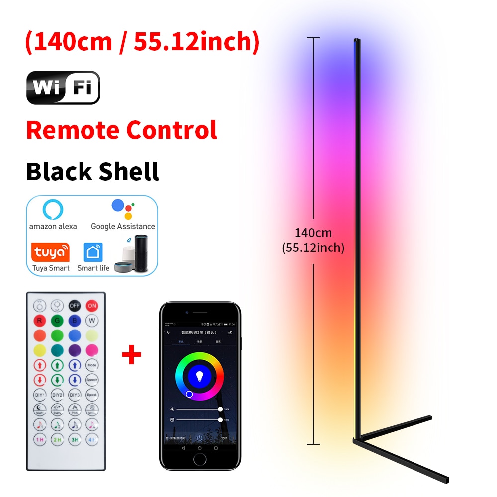 

Торшер NoEnName_Null RGB 140 см черный/белый