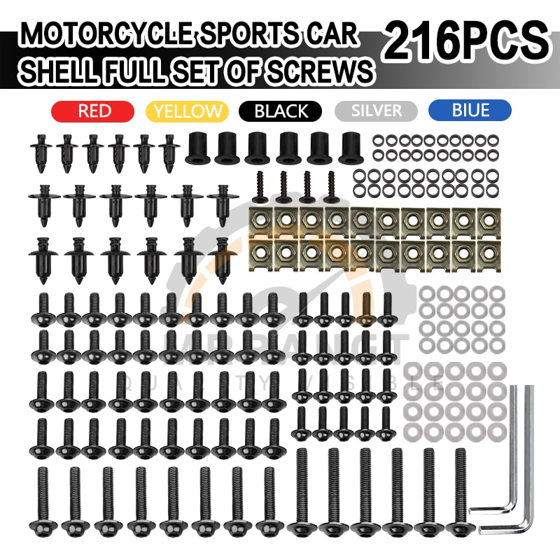 

Для YAMAHA YZF R1 R1M R15 R25 R3 R6 R125 R15 R25 MT-07 MT-09 MT-10 FZ6 FZ8 Мотоцикл с ЧПУ Полный обтекатель Комплекты болтов Кузовные винты