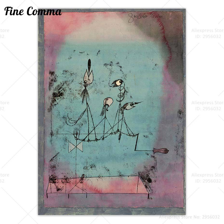 

Винтажный плакат Twittering Machine Paul Klee Fine Comma Style