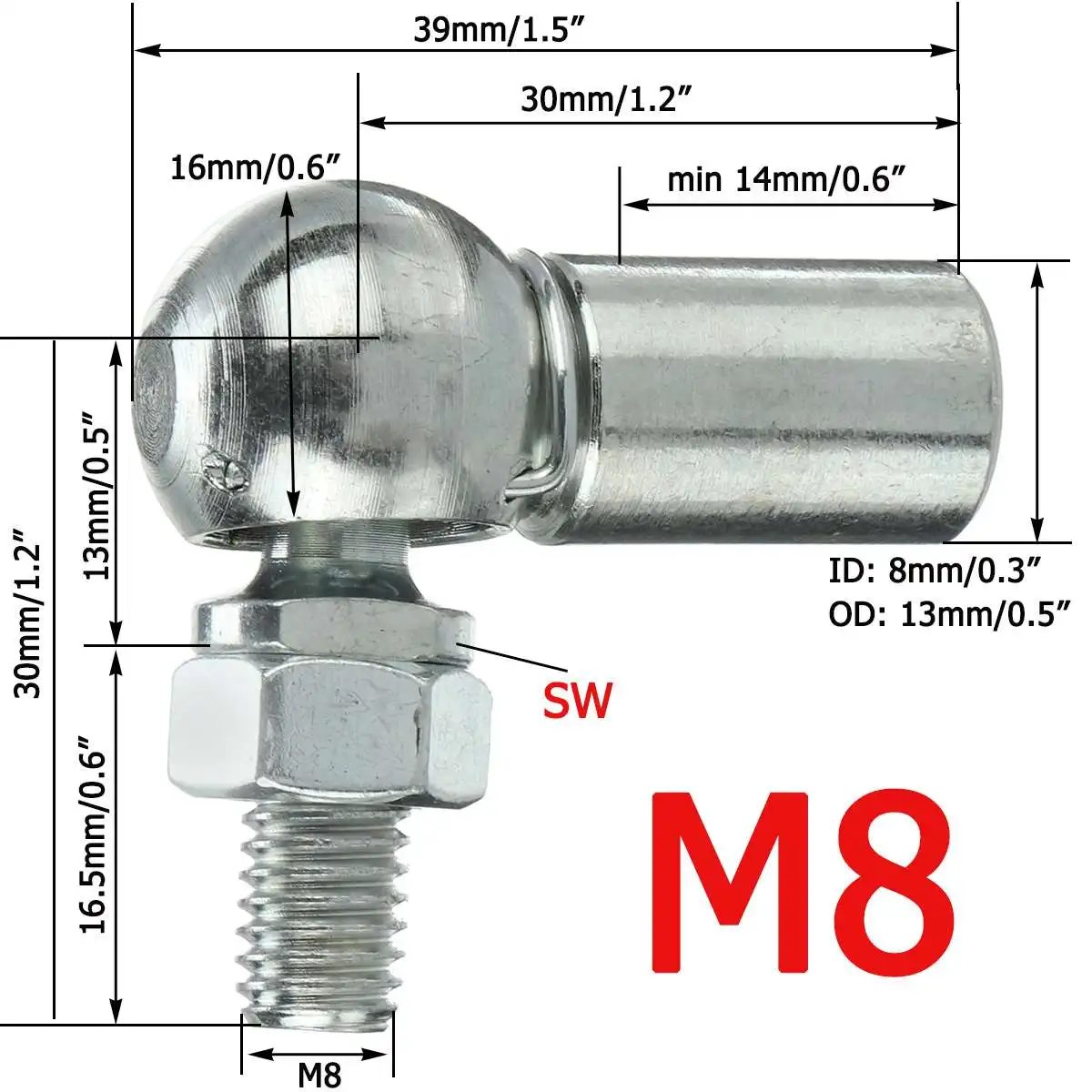 

2 шт. M6 M8 M10 Универсальный Серебряный M6 M8 багажник газовая стойка Концевая штуцер штифт шаровой шарнир клапан Пружинные Держатели
