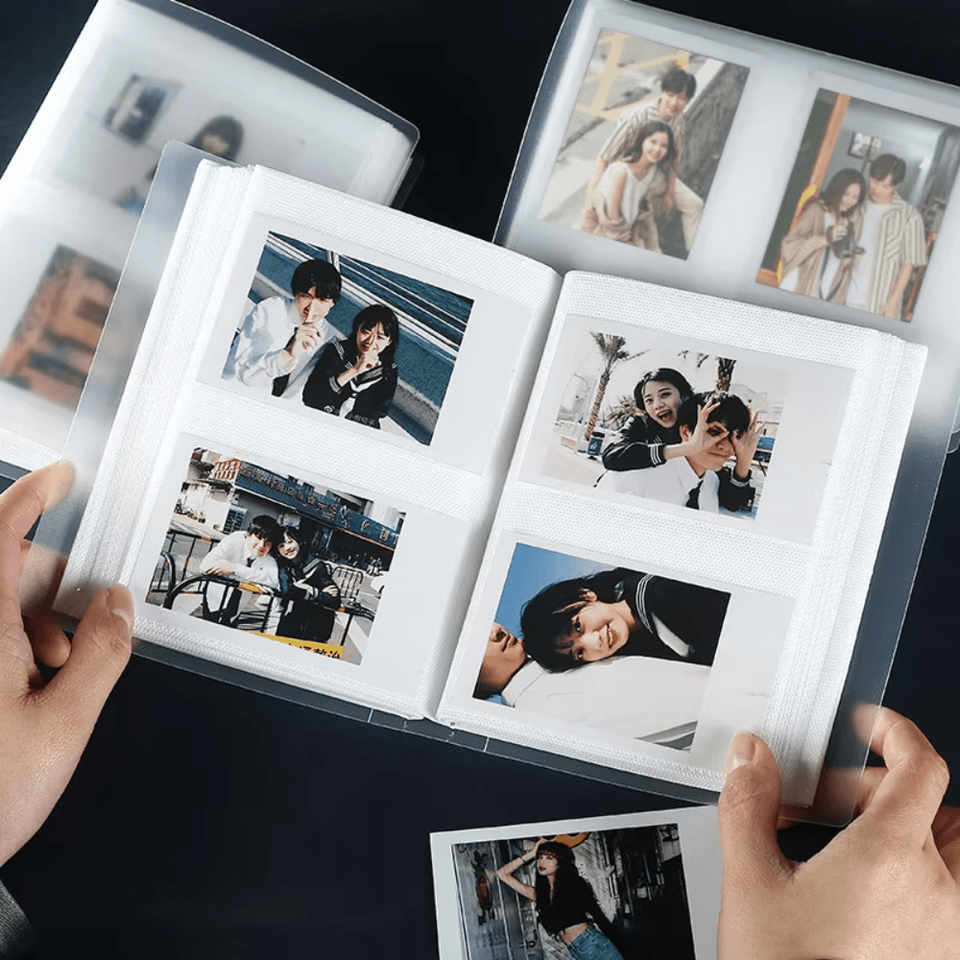 

Фотоальбом с 80 карманами, 3-дюймовый прозрачный держатель для фотокарточек для хранения мини-альбома Instax, альбом с именем и карточкой De Fotos