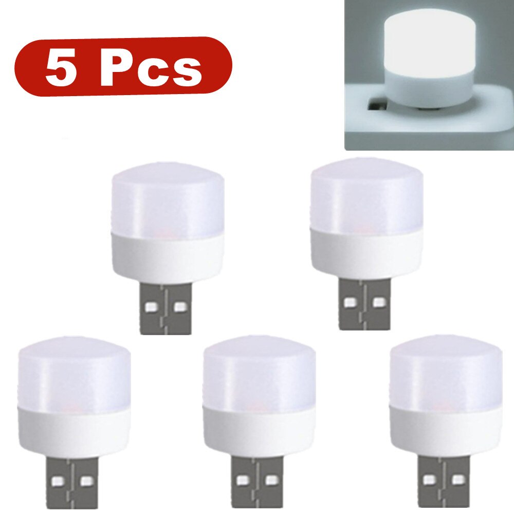 

5 шт. USB лампа для чтения Phlanp белый/теплый свет