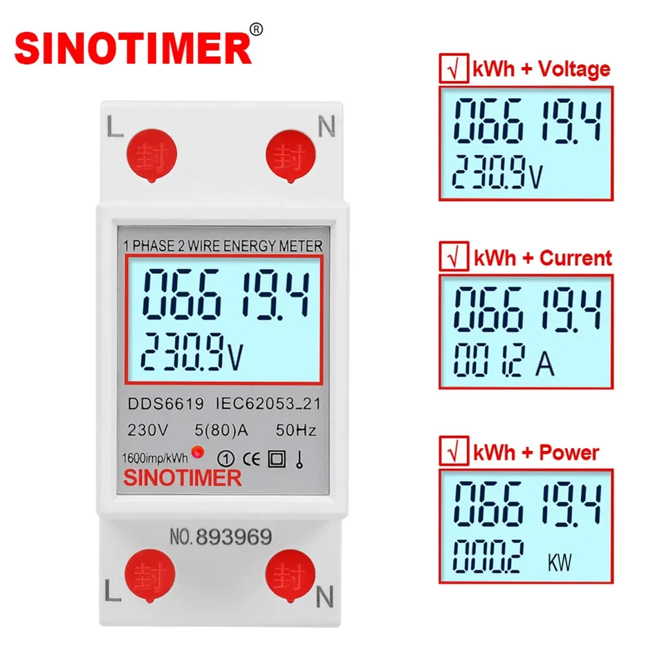 

Однофазный счетчик энергии Alloet Energy Meters