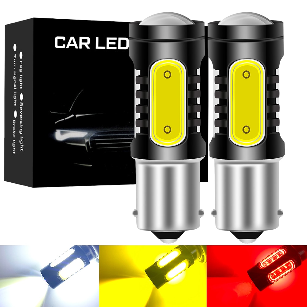 

2 шт. 1156 P21W светодиодная лампа BA15S PY21W BAU15S 12 В COB 5SMD T20 7440 W21W 3157 1157 BAY15D P21/5W светодиодная для указателя поворота заднего хода