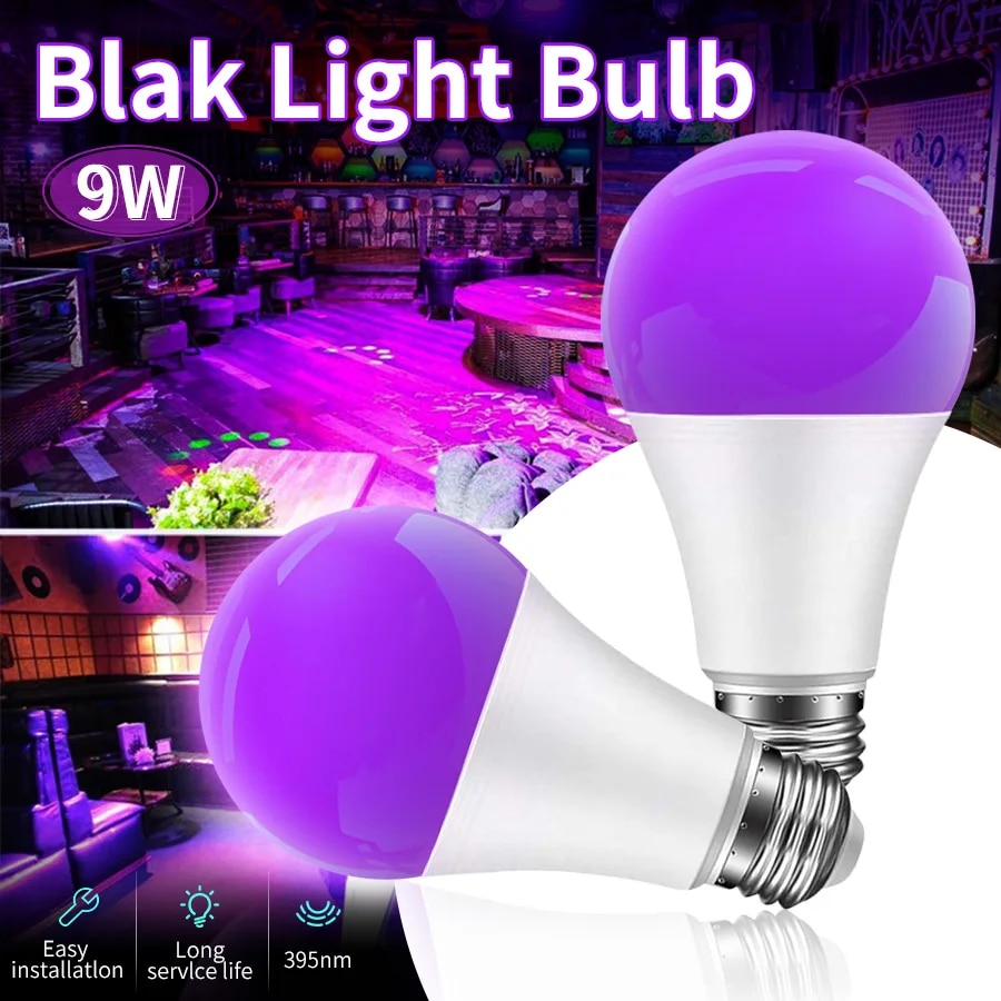 

GGBEE Blacklight LED лампа E27 9Вт для вечеринок