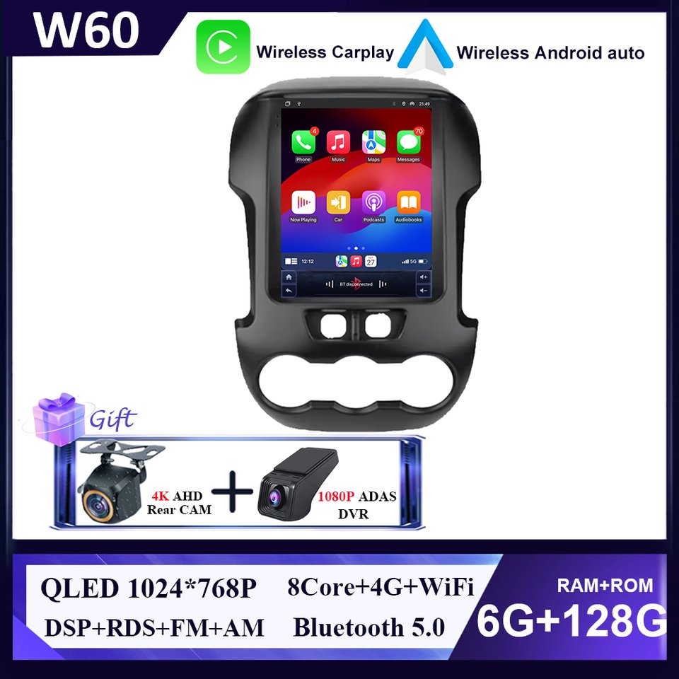 

Автомагнитола 2 Din, 9,7 дюйма, Android 14, для Ford Ranger F250 2011-2015, мультимедийный плеер, стерео навигация для Carplay, автомагнитола