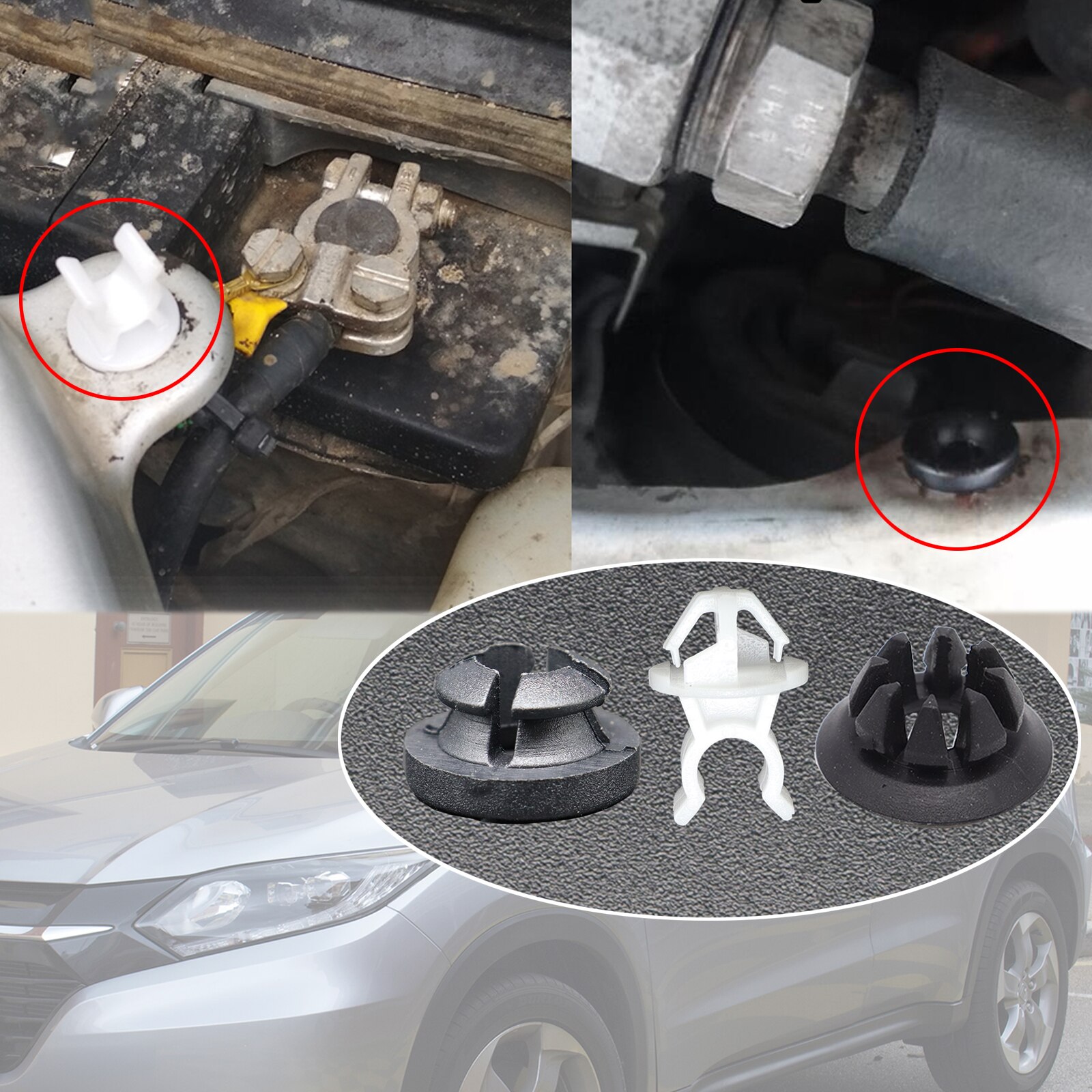 

Для Honda Civic 2001-2004 2005 HR-V 2014-2020 S2000 2000-2009 Автомобильный передний капот, опорная втулка, зажим, крепежные зажимы