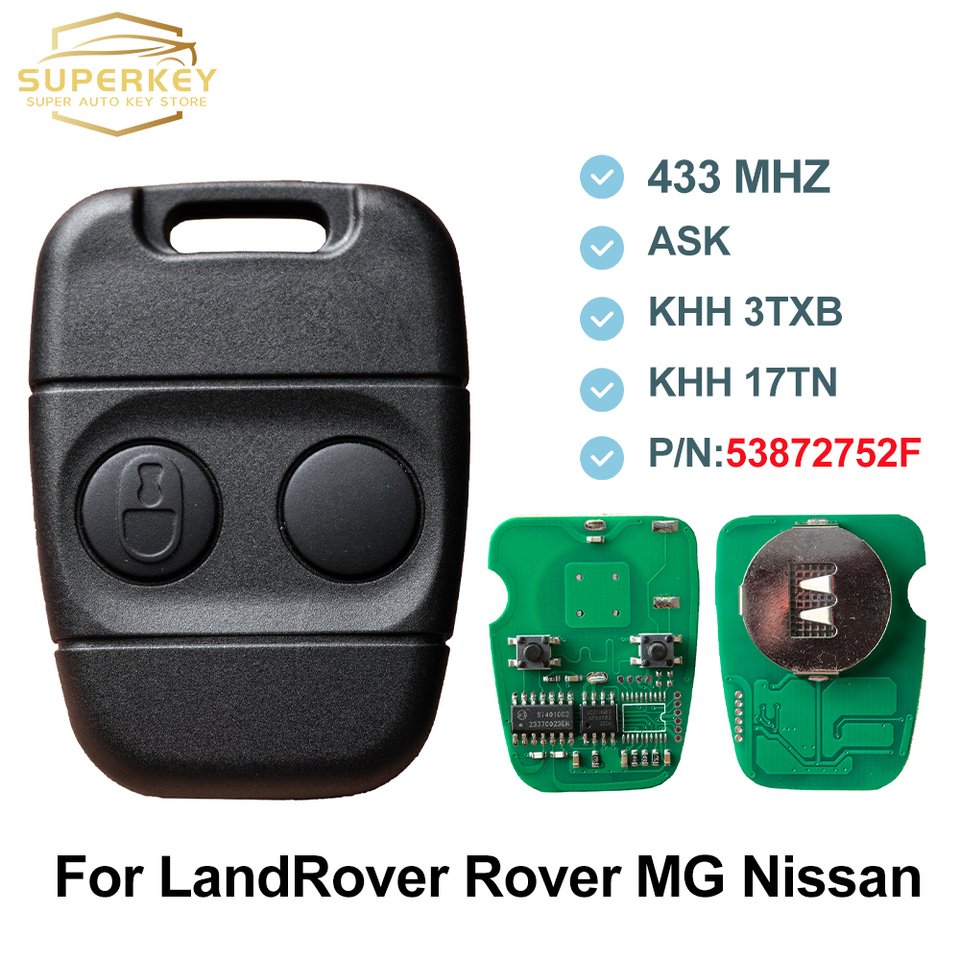 

SUPERKEY LandRover Defender Discovery Freelander MG Nis-san 2002-2005 2-кнопочный автоматический интеллектуальный дистанционный ключ 433 МГц ASK 3TXB 53872752 Ф