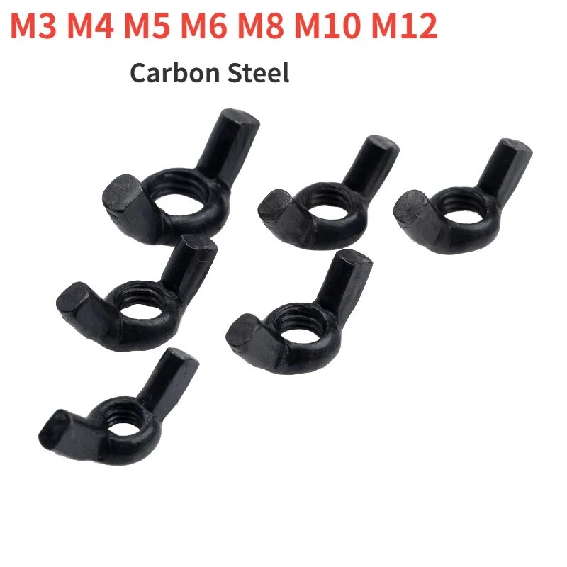 

Черные гайки бабочки из углеродистой стали M3 M4 M5 M6 M8 M10 M12
