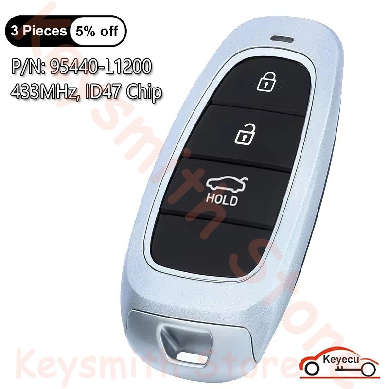 

KEYECU 3 кнопки 433 МГц ID47 чип для Hyundai Sonata 2020 2021 2022 автоматический умный пульт дистанционного управления P/N: 95440-L1200