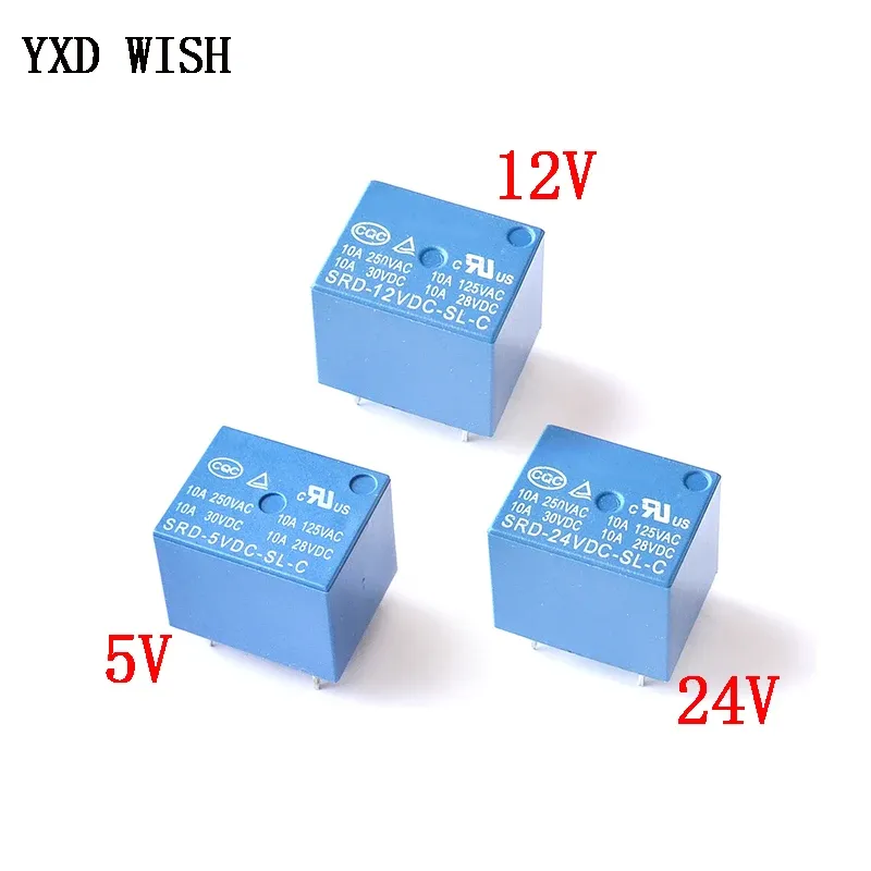 

10 шт. мини-5 контактов SRD-05VDC-SL-C SRD-12VDC-SL-C SRD-24VDC-SL-C реле расслабления 10A 5 В 12 В 24 В постоянного тока