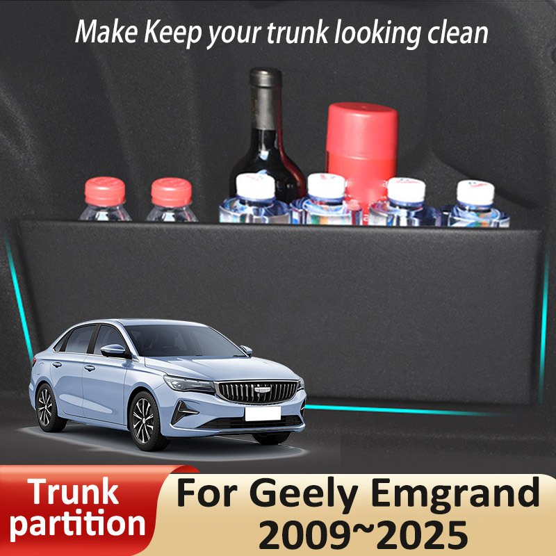 

Автомобильный органайзер, боковая перегородка багажника для Geely Emgrand 2009 ~ 2025 2010 2011, автозапчасти, аксессуары для интерьера багажника, инструменты для хранения