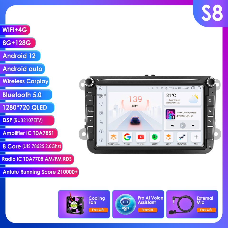 

4 Гб + 64 ГБ Android 10 8/Восьмиядерный 2DIN автомобильный GPS-плеер для Seat Altea Leon Фольксваген Толедо Passat POLO Golf 5 6 Touran Passat Радио стерео