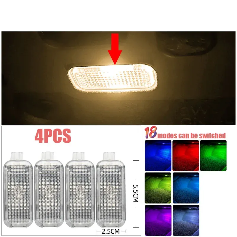 

Для Audi A1 8X A3 8V 8Y A4 B8 B9 A5 8T A6 C6 C7 C8 A7 A8 D3 D4 D5 Q2 Q3 8U F3 Q5 8R FY Q7 4L 4M Автомобильные подсветки для ног Аксессуары