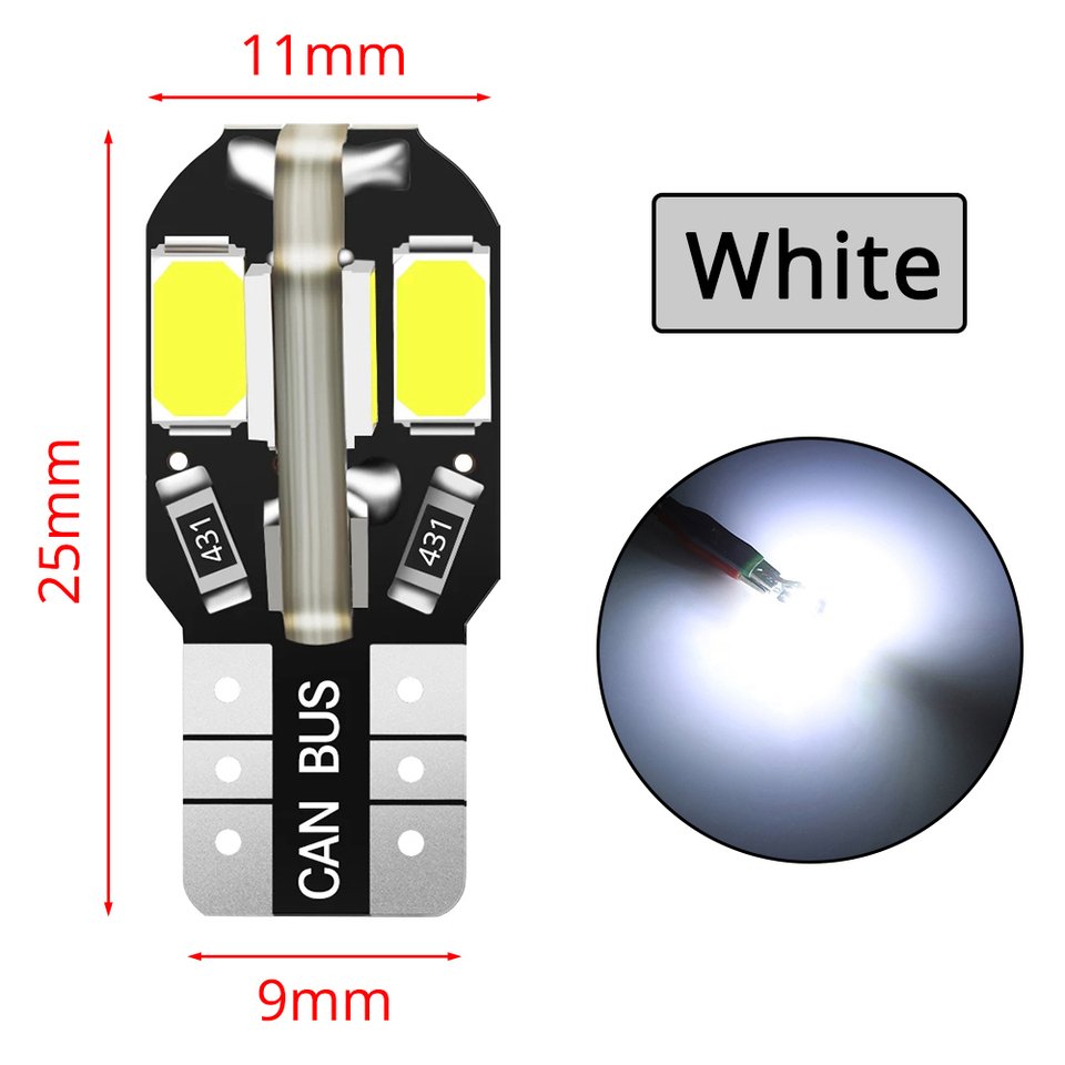 

20 шт., W5W T10 фонари, Canbus 5730 8SMD 12 В 194 168