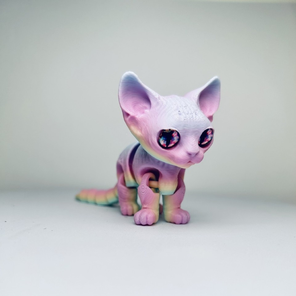 

3D печатные фигурки кошек сфинкса, игрушка, реалистичный безволосый орнамент, шарнирная игрушка-кошка для любителей кошек, коллекционный домашний декор