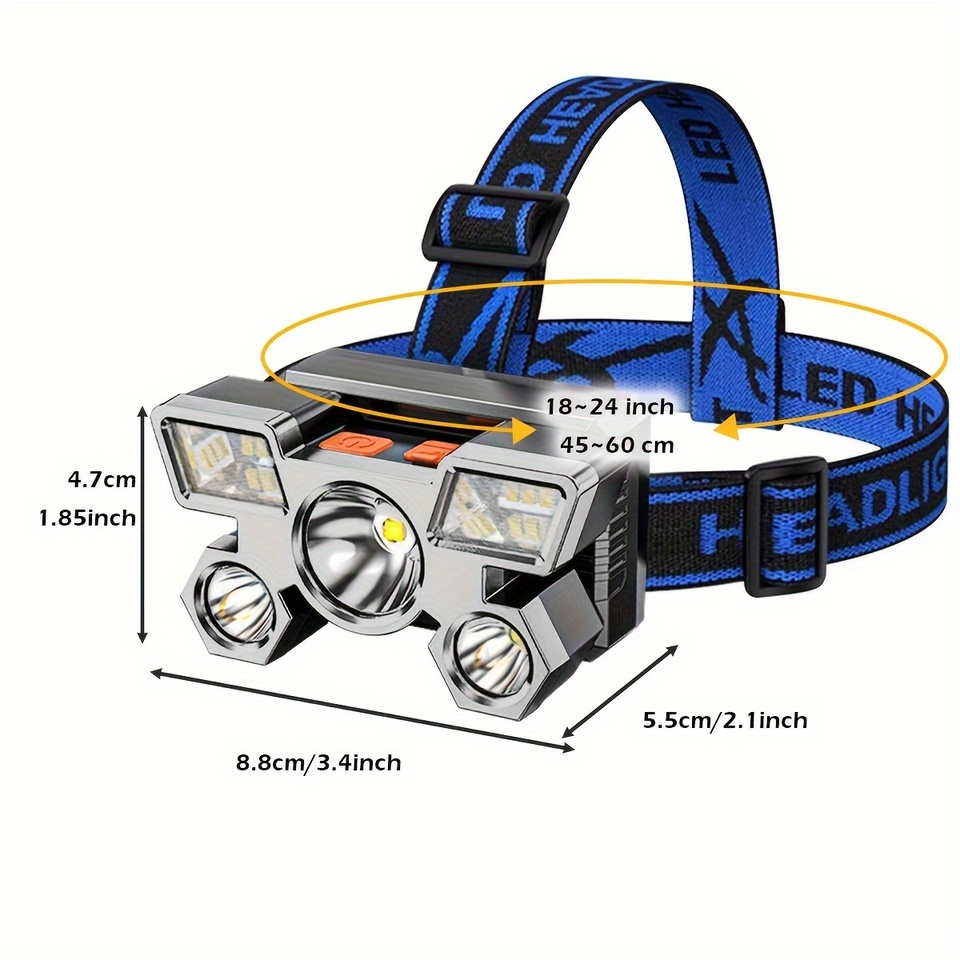 

USB перезаряжаемый налобный фонарь 5 LED