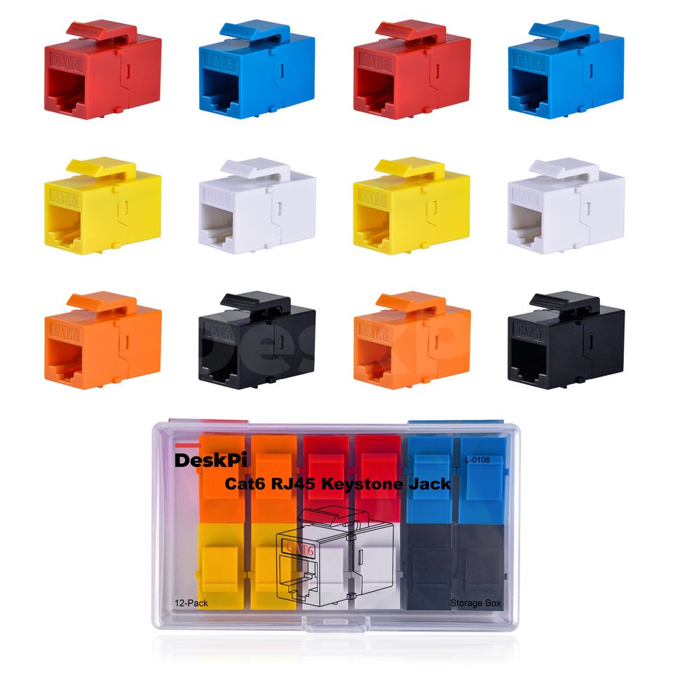 

Аксессуары DeskPi Rackmate, 12-портовые разъемы Keystone Cat6A RJ45