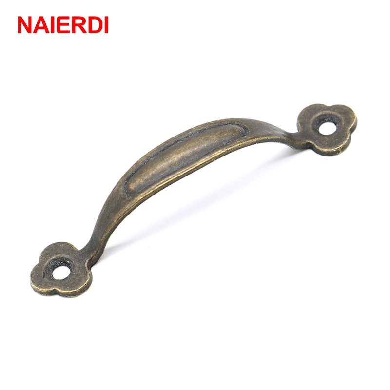 

NAIERDI 2 шт. ручки для антикварной мебели, дверные ручки, шкатулка для ювелирных изделий, бронзовая фурнитура для шкафа, Деревянный винтажный шкаф